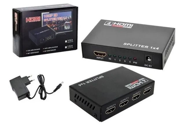 Splitter Distribuidor Cabo HDMI 1x4 Divisor Full HD 1.4 3D 1080P - Foto 2