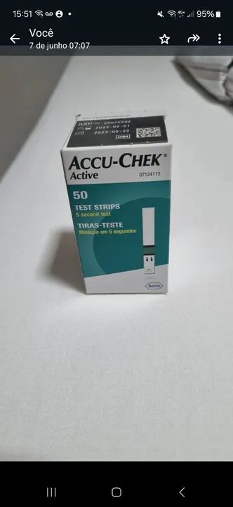Vendo tiras Accu Chek Active - caixa com 50 fitas 