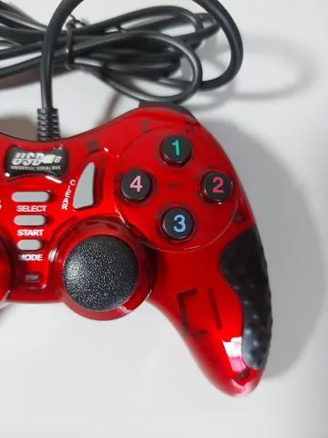 Controle USB Vermelho com Fio Compatível com PC, Android e PS3 - Foto 4