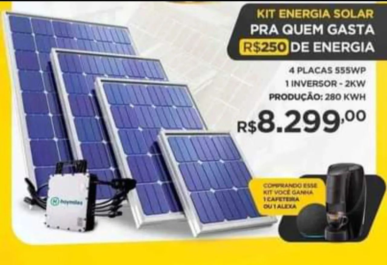 Kit Energia Solar 280 kWh - R$8.299,00