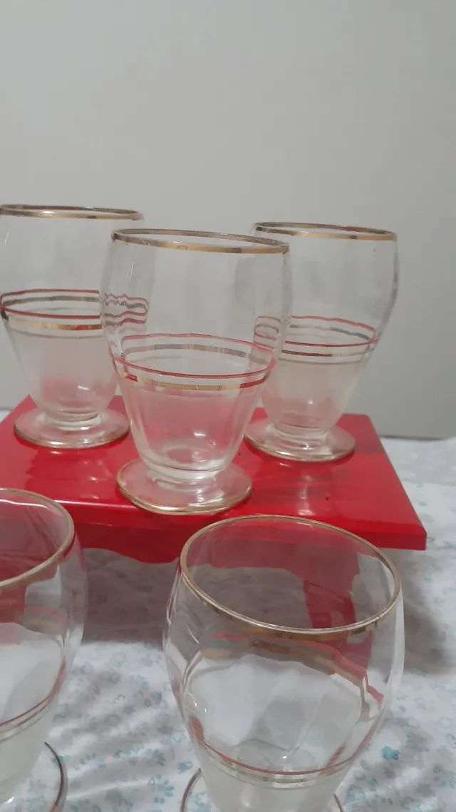 Taças  baixas para bebidas  5 peças  conservadas  - Foto 3