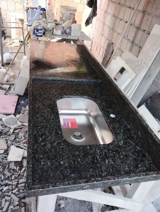 Pia de cozinha de mármore 