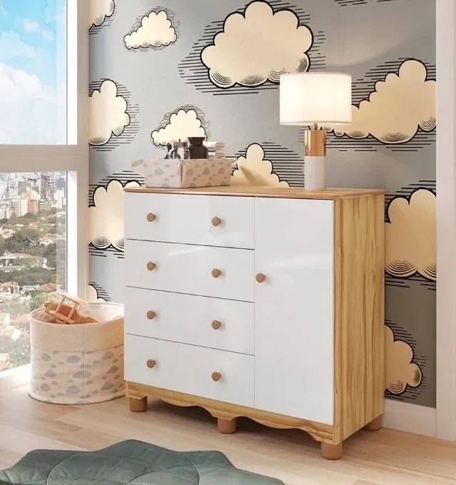 Comoda Infantil C/ Porta Junior Peroba, 100% MDF  - Foto 2
