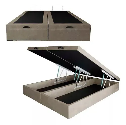 Cama Box Baú Bipartido tamanho Casal 138x188cm