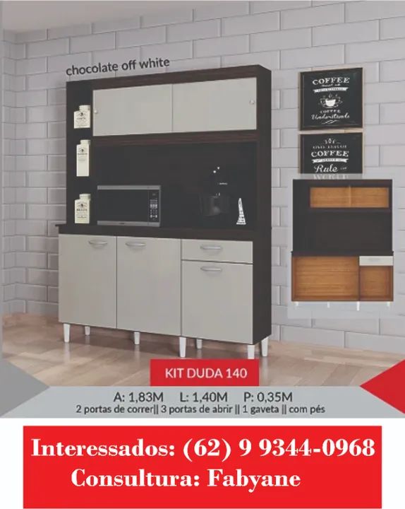 Armario de Cozinha kit duda 140 - Foto 2