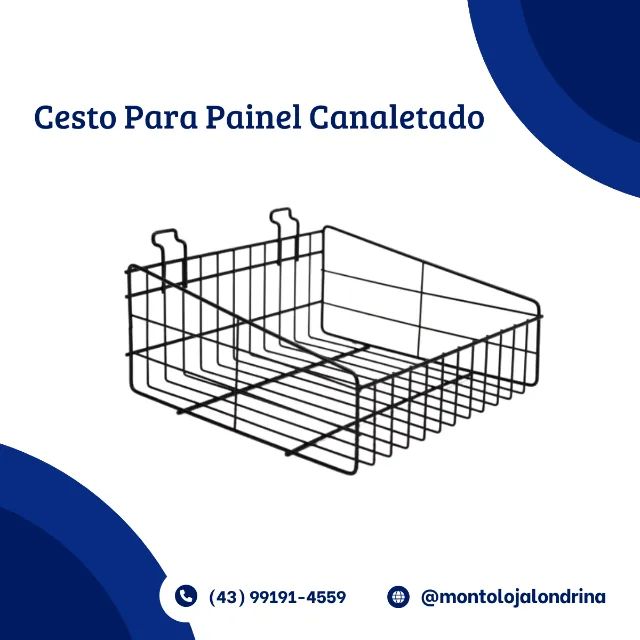 Cesto Expositor Aramado Para Painel Canaletado