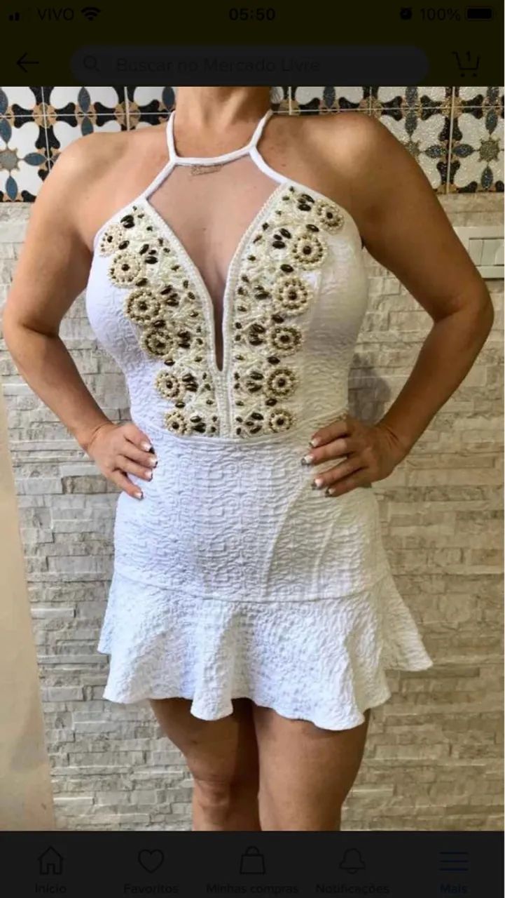 Vestido branco com amarração nas costas - Foto 5