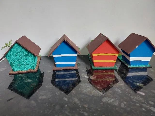 Casas Decoração Maquete Artesanal MDF HO - Foto 5