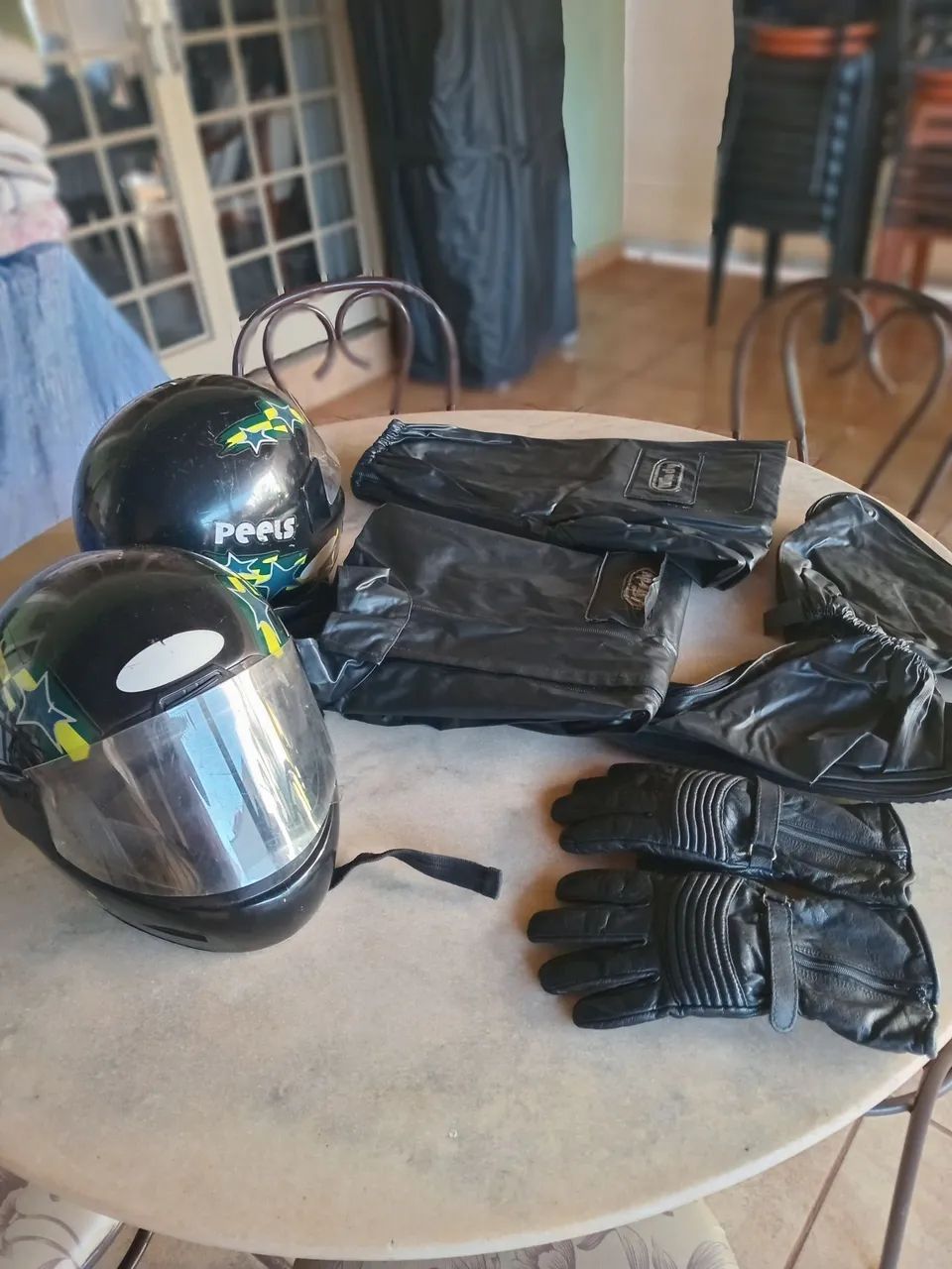 Capa completa, luva e capacete para motoqueiro . - Foto 4