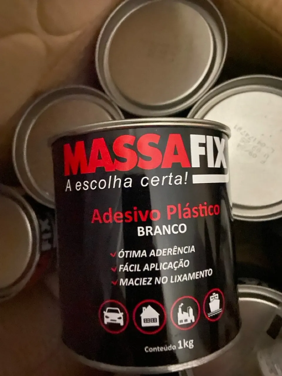 Adesivo Plástico Branco Massa Fix 1kg