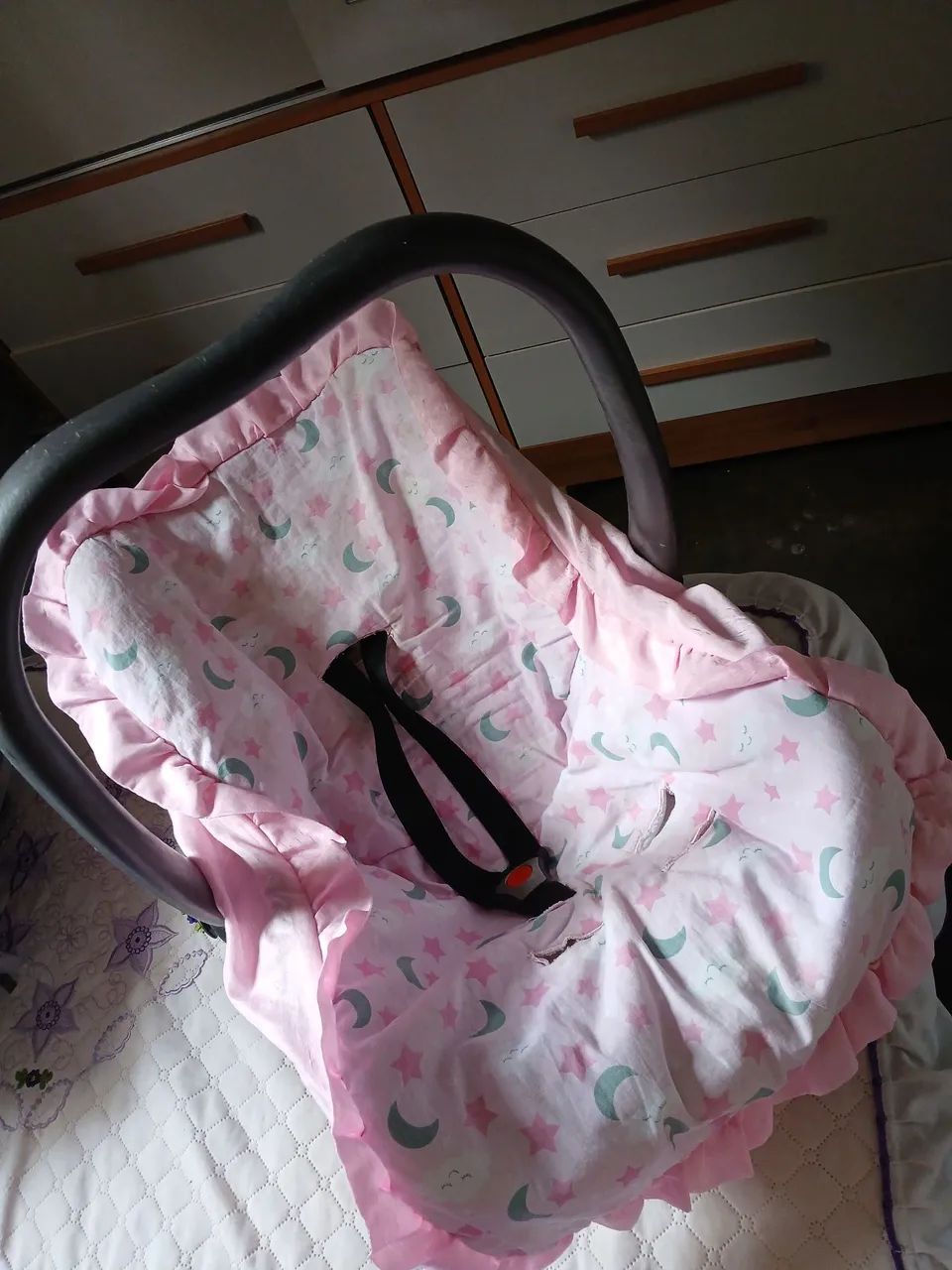 Cadeirinha de carro para bebê - Rosa com Estrelas - Foto 2