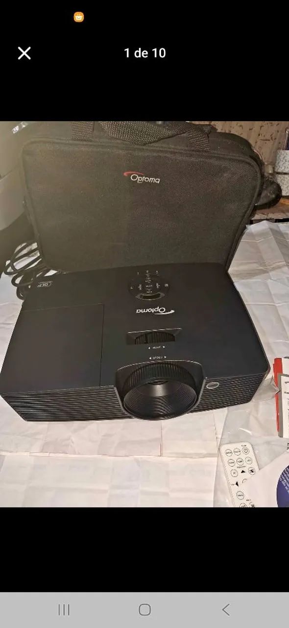 Projetor Optoma com Case e Controle Remoto