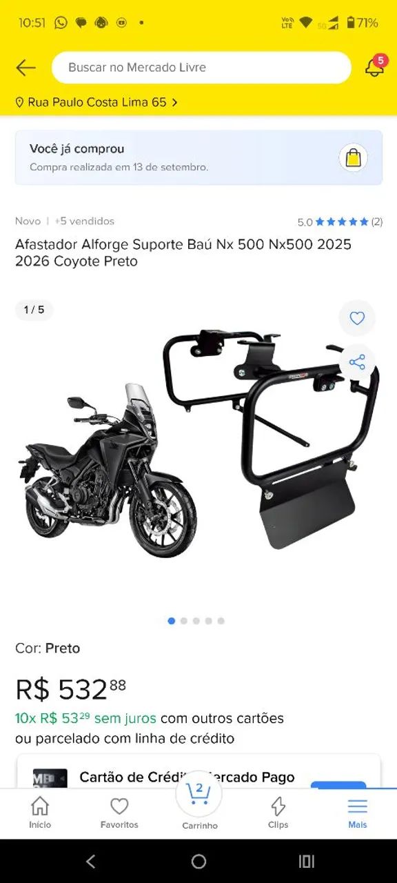 protetor de carenagem da nx 500  wats *23