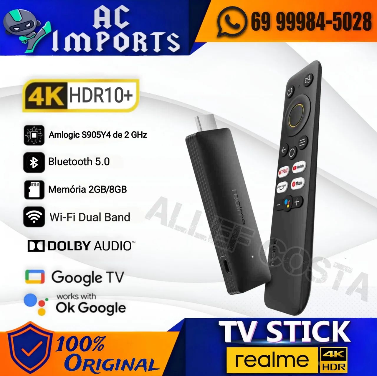 TV Stick Realme 4K (Original lacrado) Turbine a sua Tv 