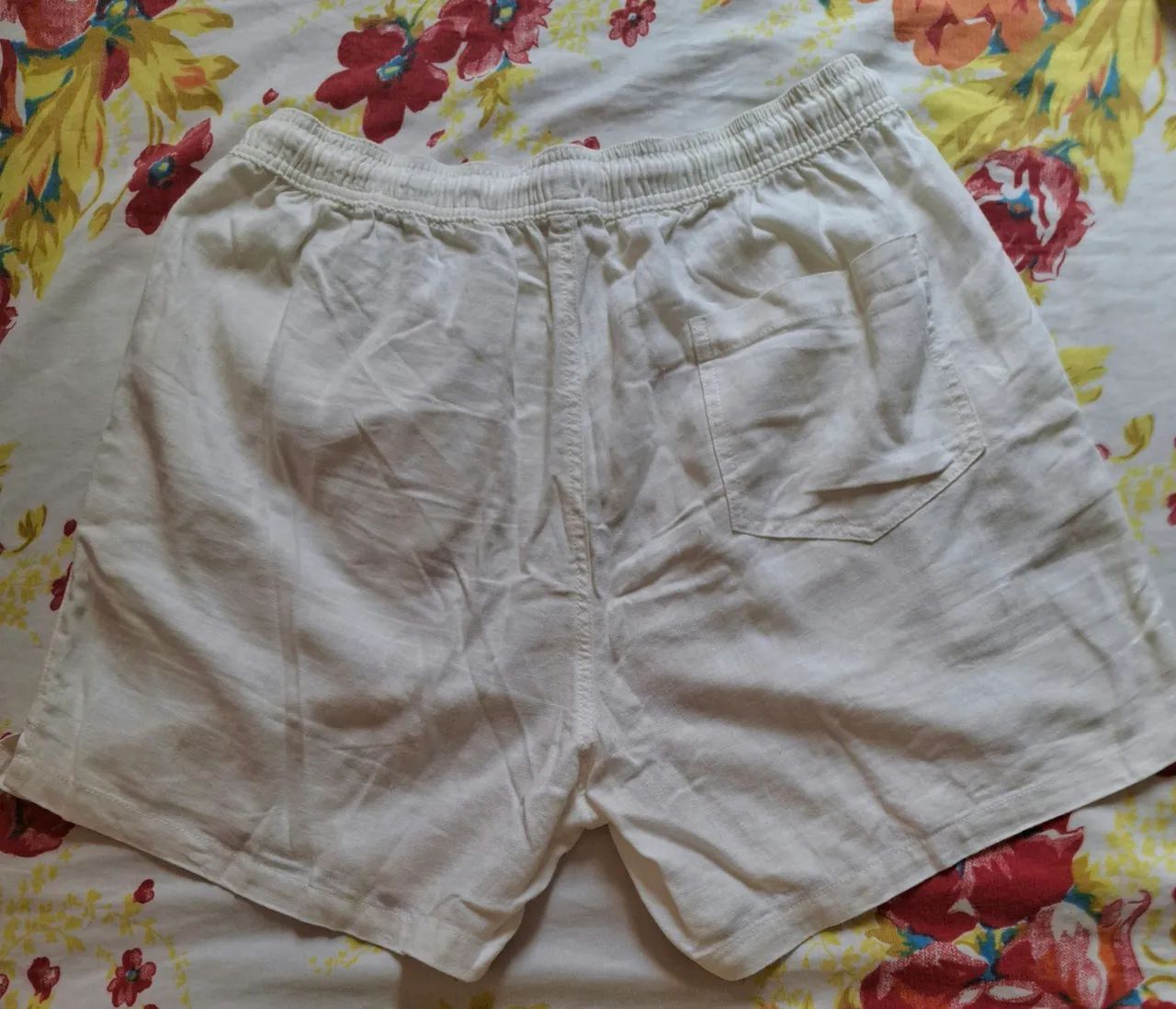 Shorts de linho branco- tamanho M- nunca usado - Foto 2