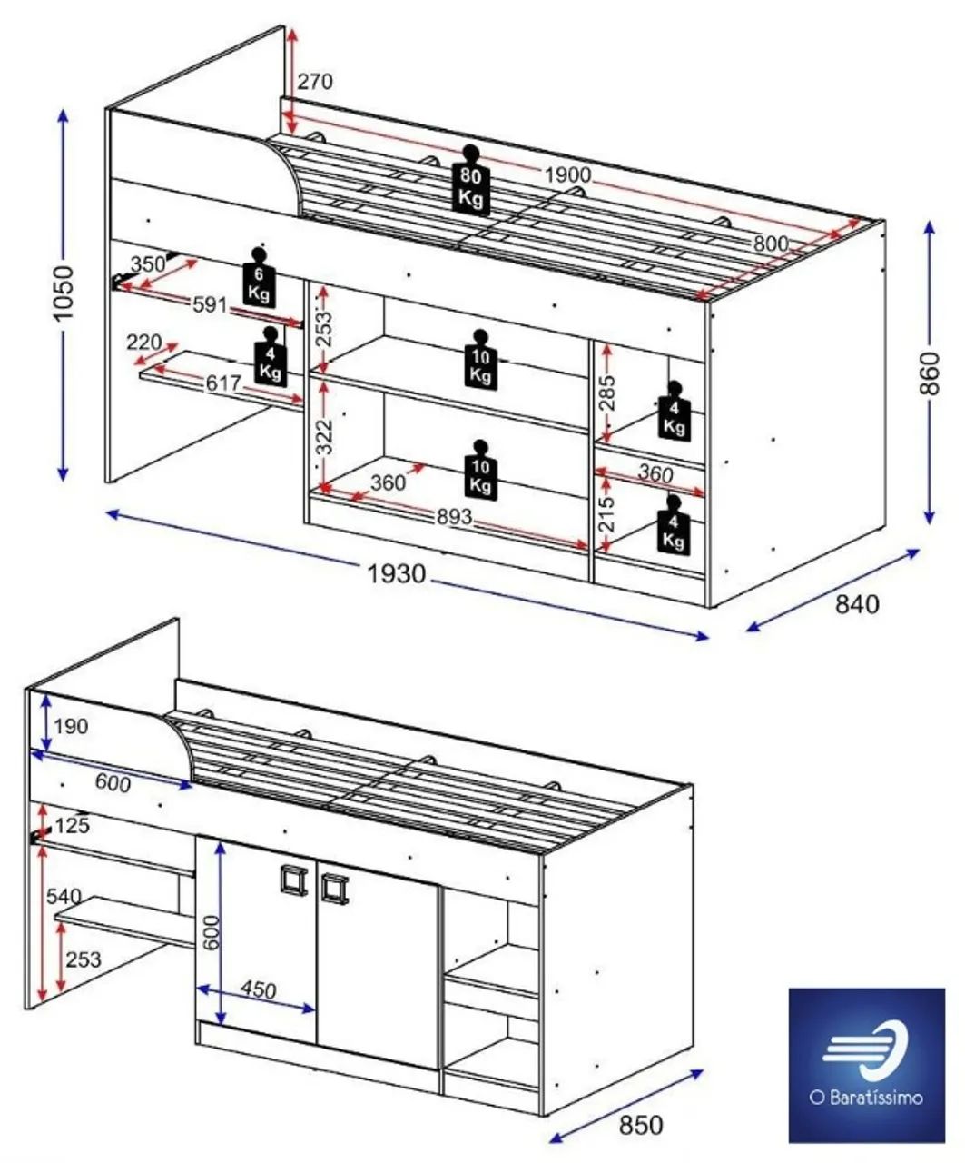 Oferta Cama Infantil com Escrivaninha - Foto 6