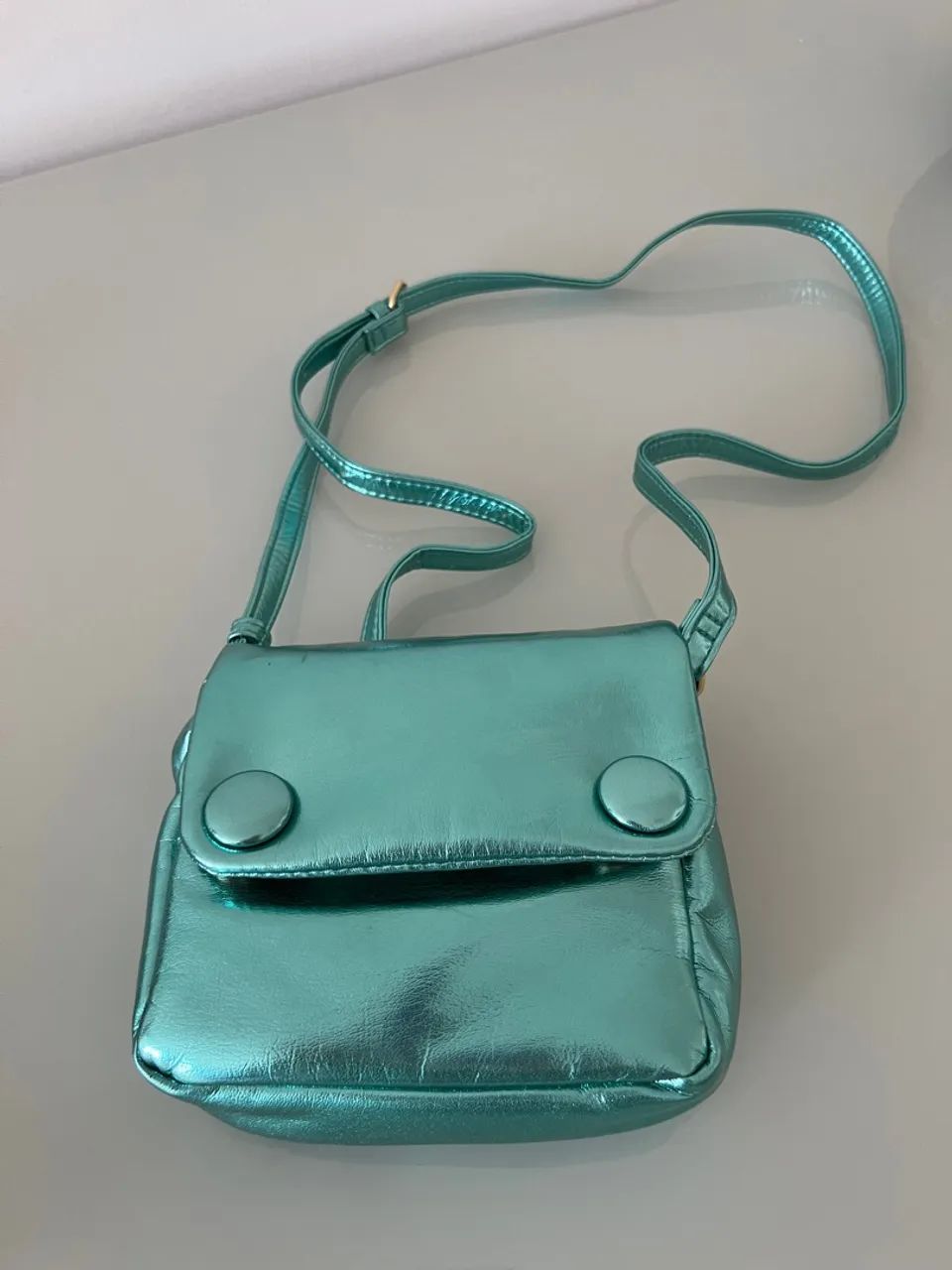 Bolsa feminina de ombro verde metalizada - Foto 3