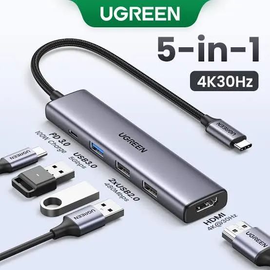 Adaptador USB UGREEN 5-em-1 - 4K 30Hz