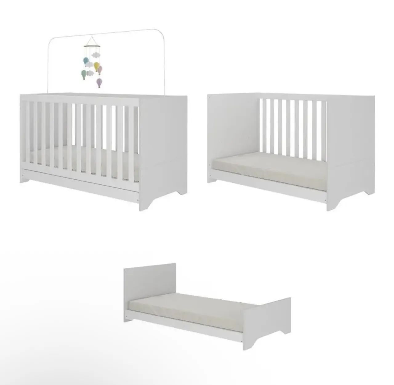 Berço 3 em 1 vira cama com Colchão Incluso - Foto 2