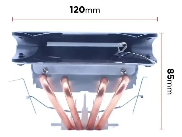 Cooler Wovibo 4, RGB, 130W TDP, 120mm, AMD/Intel/X99, Preto, 12x 12,27 - Foto 3