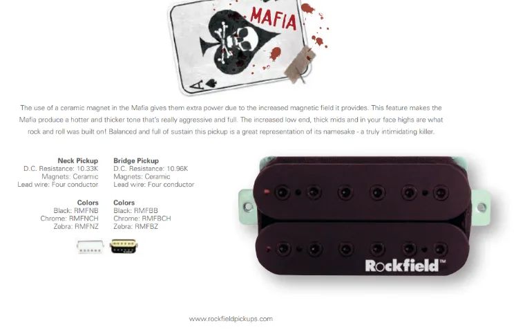 Captador Rockfield Mafia humbucker ponte preto - Foto 2
