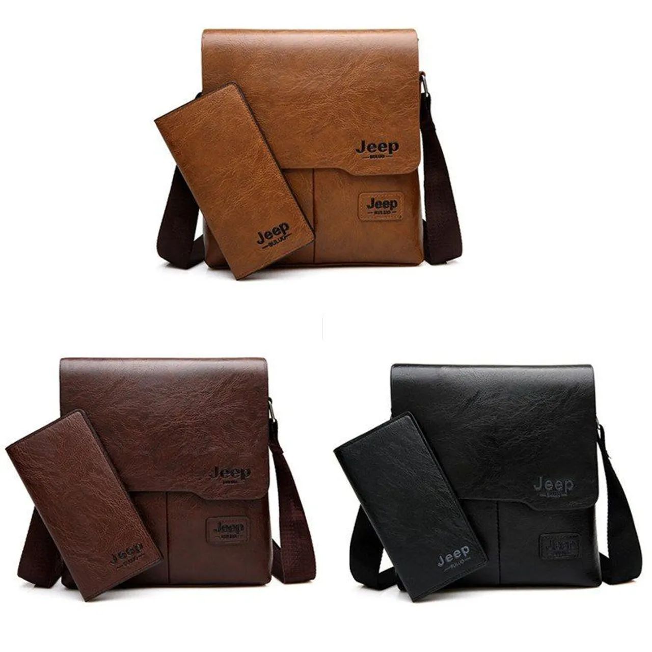 Bolsa Transversal Unissex Jeep importada/Original/100% Couro/+carteira/Shoulder Bag