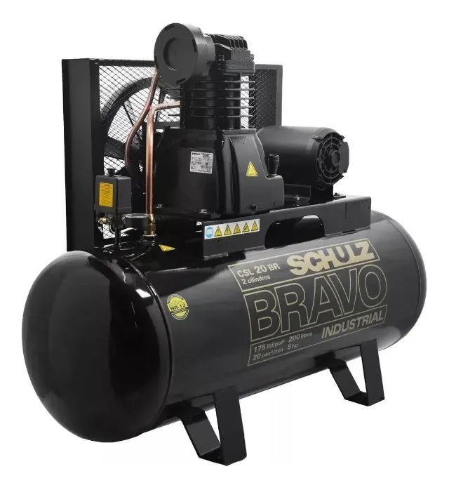 Kit Compressor 20 Pés 200l Schulz Bravo 220/380v Novo