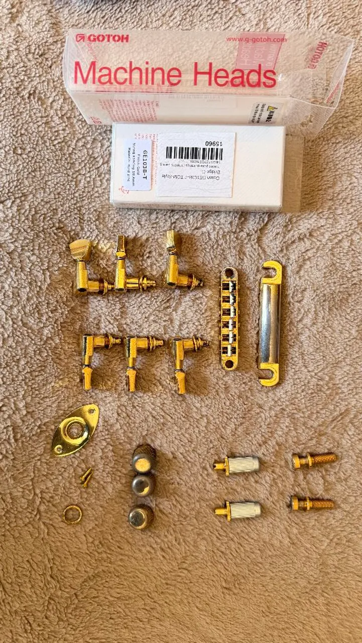 Kit completo HARDWARE Gotho, Tarraxas Gotho Lespaul Tarracha Locking tuners com trava