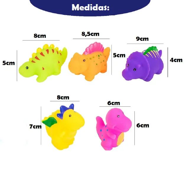 Kit Banho Legal Borracha Vinil Dino c/5 Bichos - Foto 2
