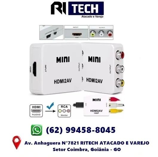 Adaptador Conversor Hdmi Para Video 3rca 2av Monitor Tv Pc