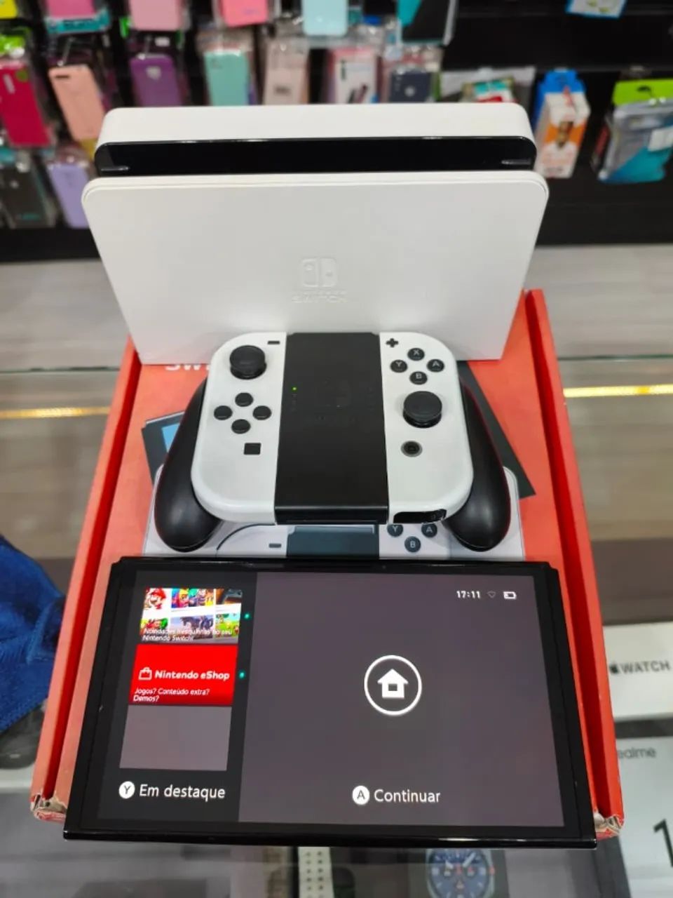 Nintendo Switch Oled Branco Usado - Foto 2