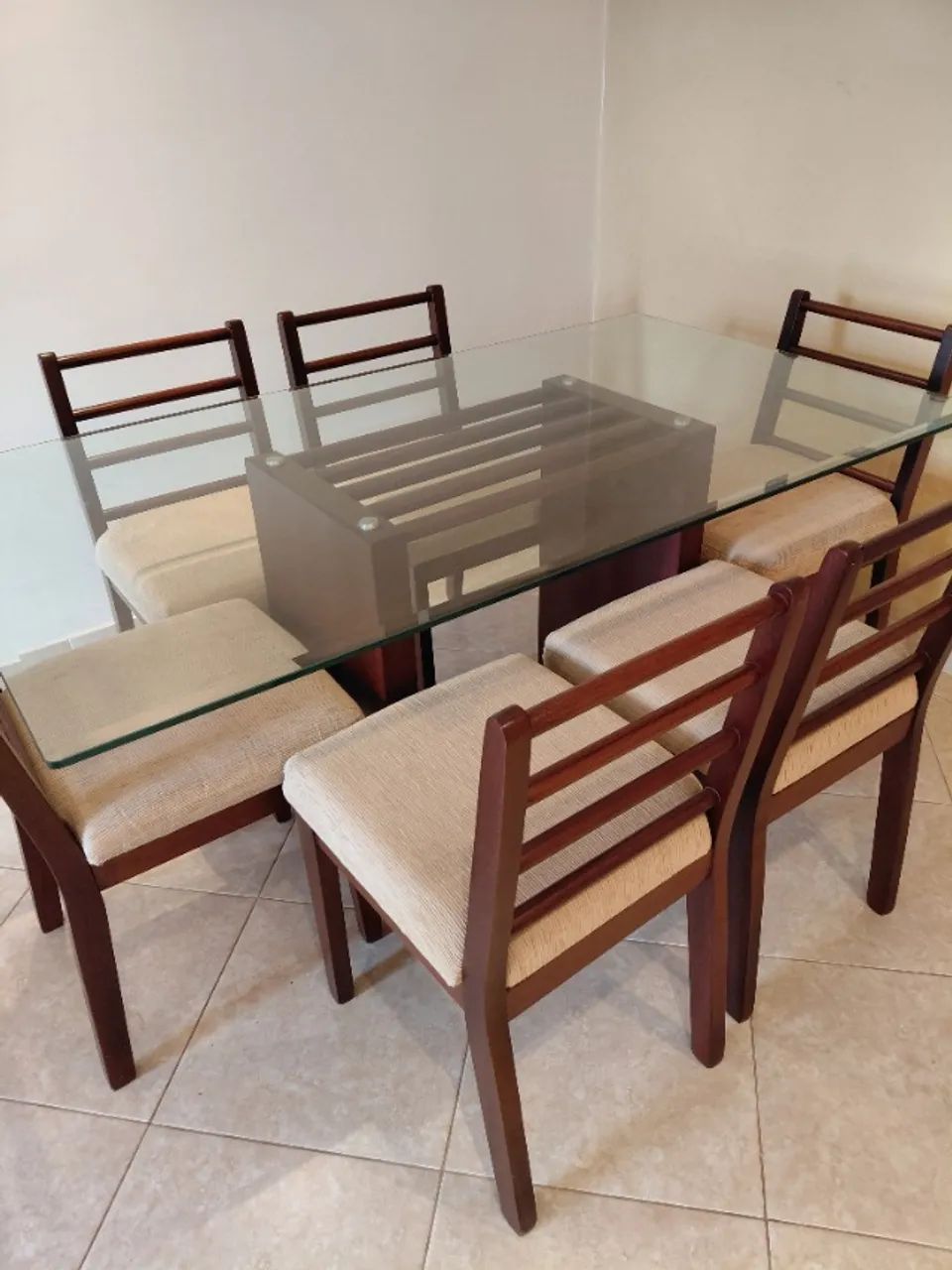 Mesa retangular de vidro bisotado 1,80×80 - Foto 2