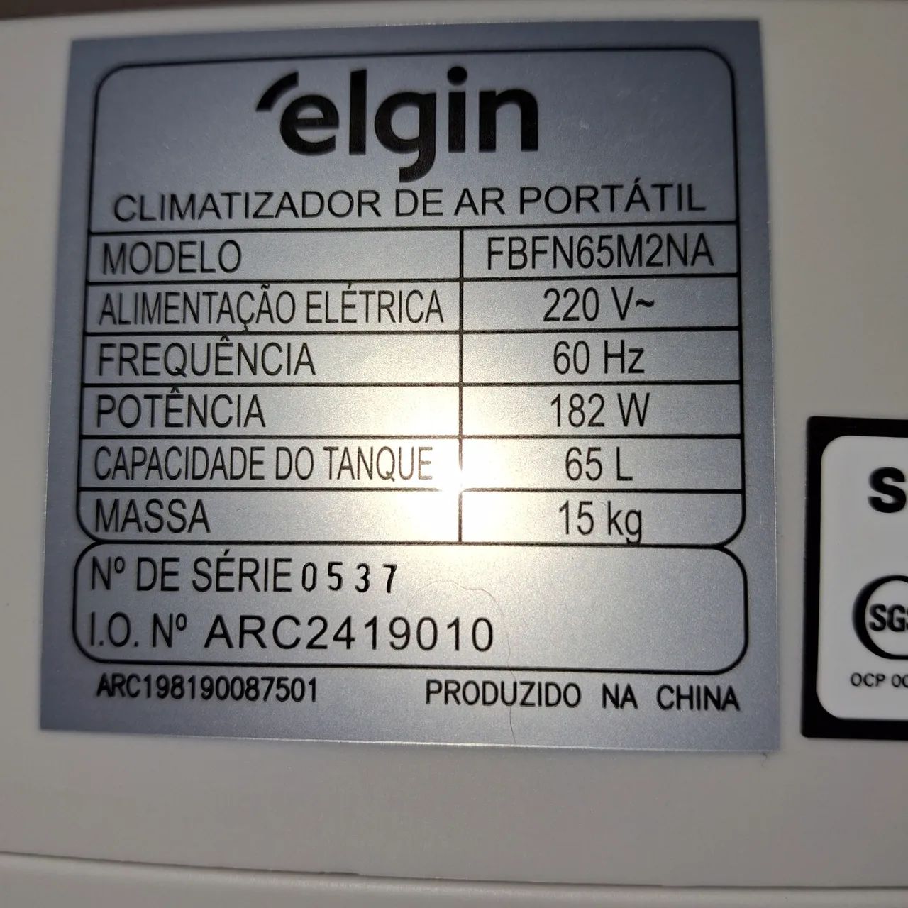 Climatizador De Ar Big Air 65L Elgin - Foto 4