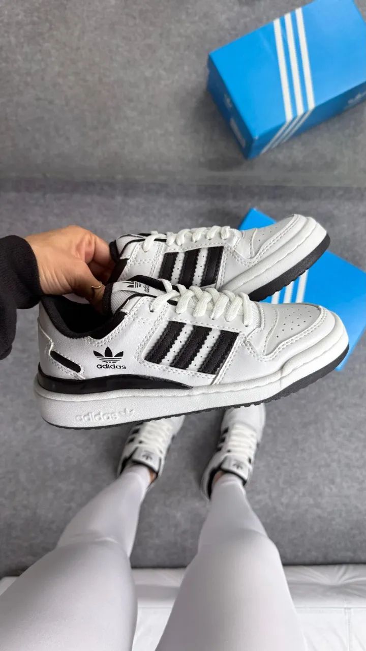 Tenis Adidas fórum Branco preto - Foto 3