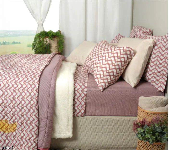 Jogo de cama casal duplo 4 peças sultan realce premium da para cama box - Foto 6