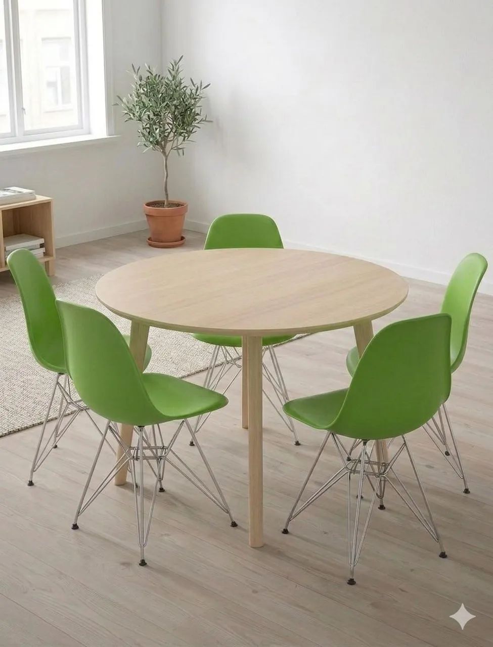 CADEIRA VERDE EAMES EIFFEL - CONJUNTO COM 5 CADEIRAS - OPORTUNIDADE<br>