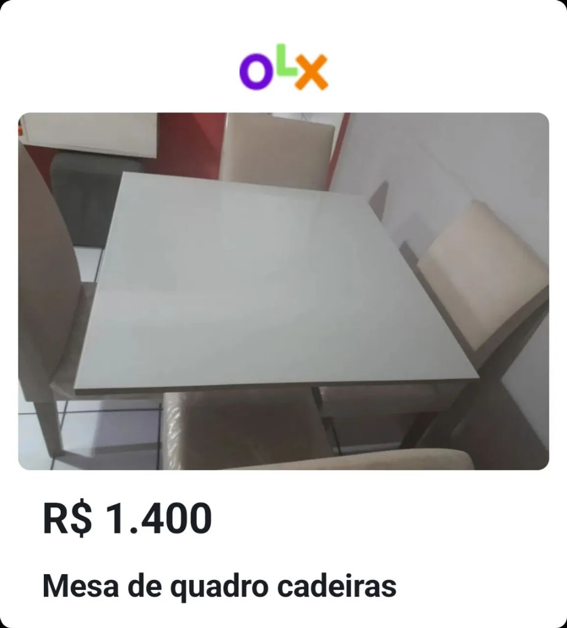 Mesa 4 cadeiras 