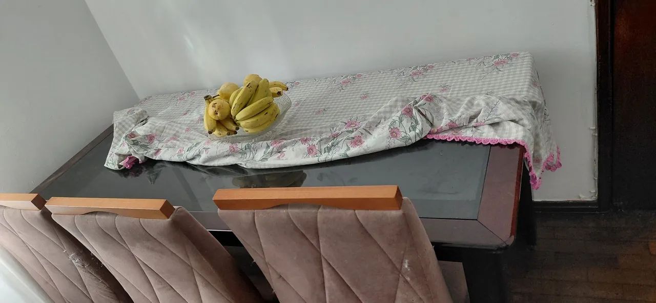 Mesa tampo de vidro 