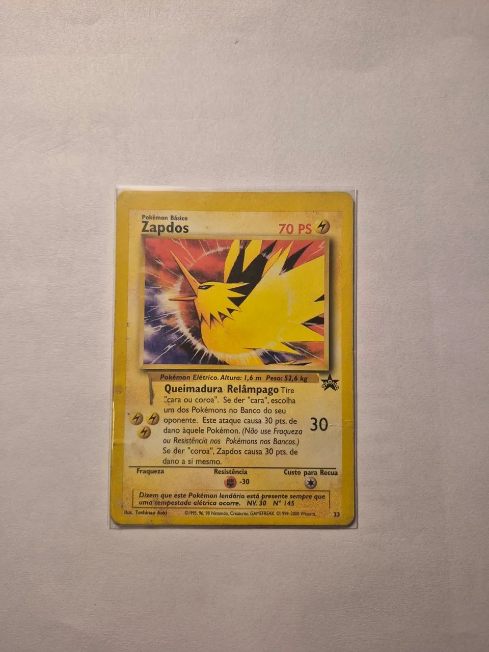 Zapdos Black Star Promo SP(anos 2000) vintage