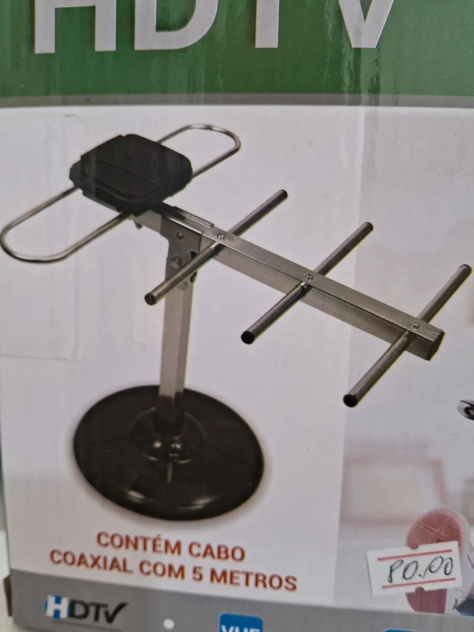 Antena de TV Digital Externa e Interna com cabo de 5 metros - Foto 2