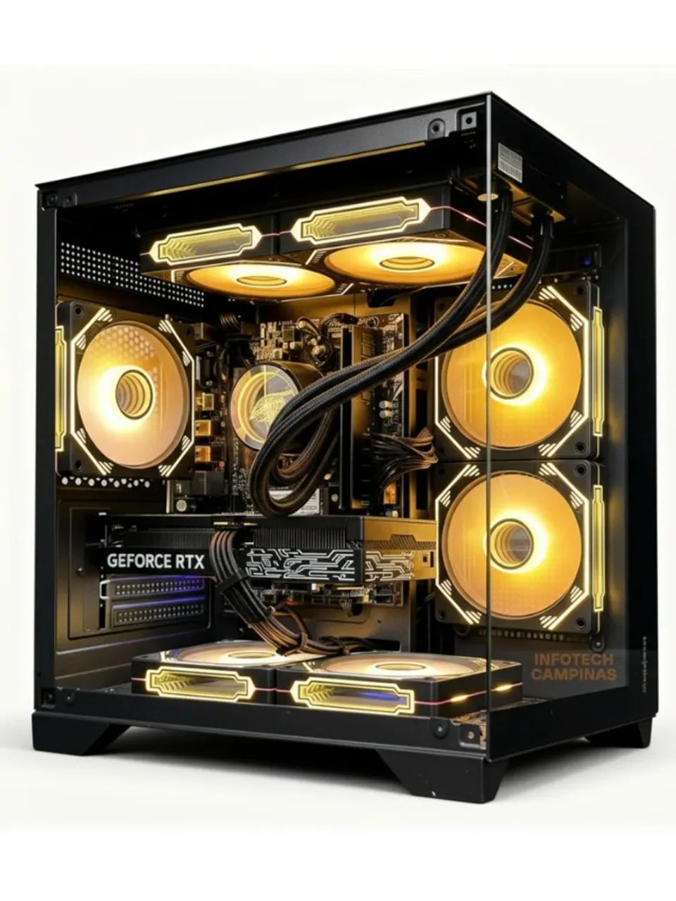 PC Gamer Aquário Preto | Ryzen 7 5700X | RTX 5060 ti| 32gb Ram | SSD 512 GB | Water Coole