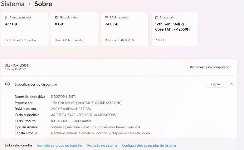 Notebook Gamer Cyborg 15 A12v - Foto 5