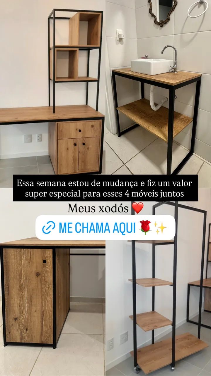 Móveis estilo industrial - Retirada até 27/08 Jardim Atlântico