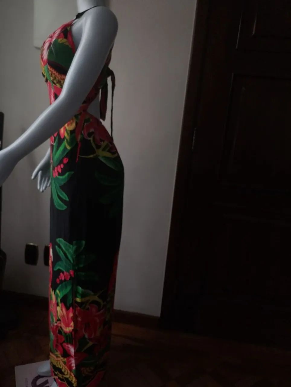 Vestido longo estampado tecido viscose - Foto 4