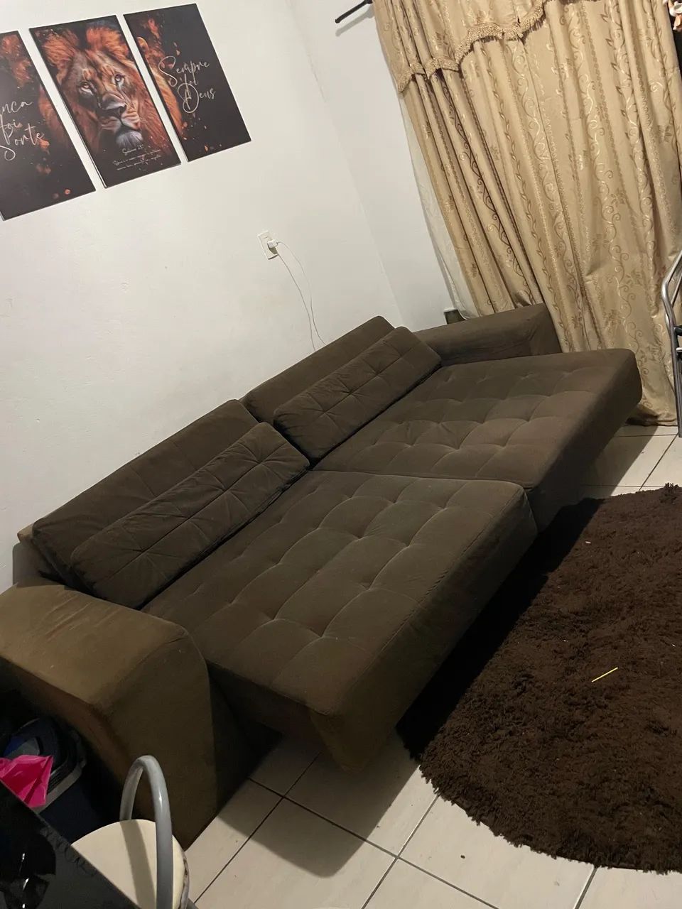 Sofá retrátil vira cama  (entrego com taxa)