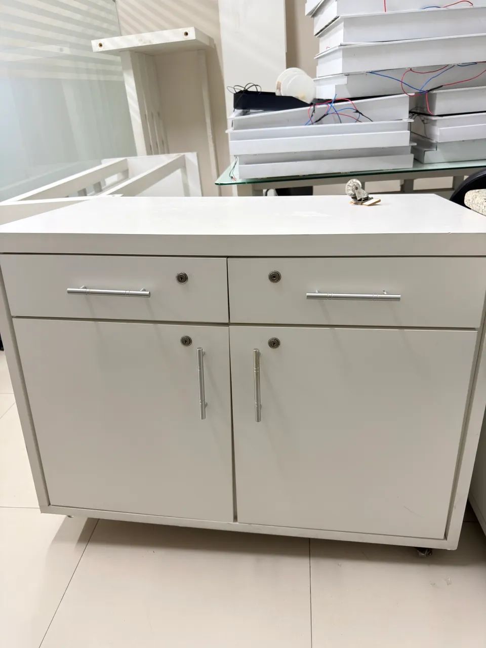 Armário Balcão Multiuso em MDF - Branco | Ótimo Estado - Foto 2