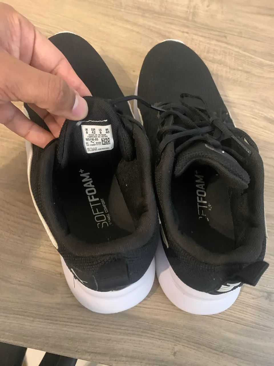 Tênis Puma Flyer Runner (Preto e Branco) USADO - Foto 4