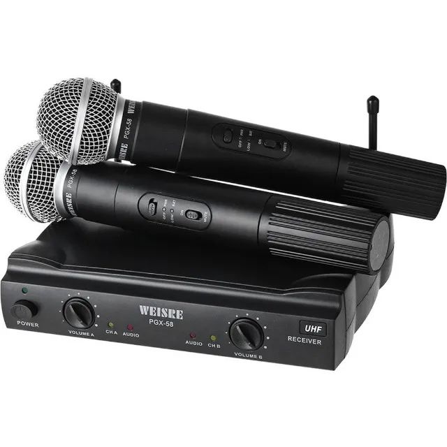 Microfone Sem Fio Duplo Dinâmico Uhf Função Anti-ruído - Foto 3