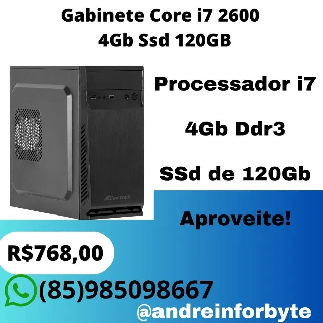 ゲーミングPC/core i7/500GB/GTX970/G-GEAR Gabinete Core i7 2600 8Gb Com Hd 500GB - Peças de Hardware - Nova