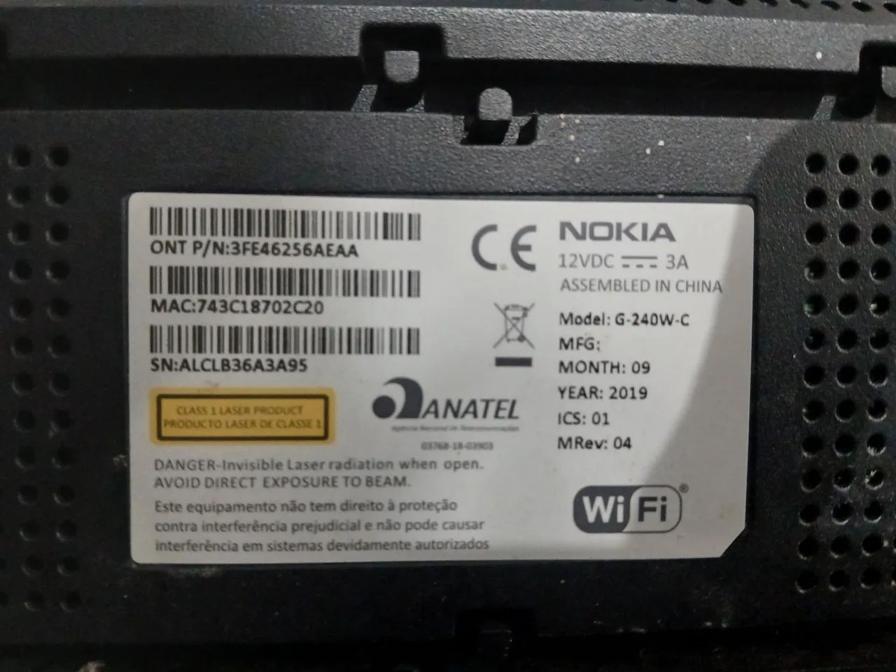 Modem nokia modelo G-240w-C liga . N sei testar